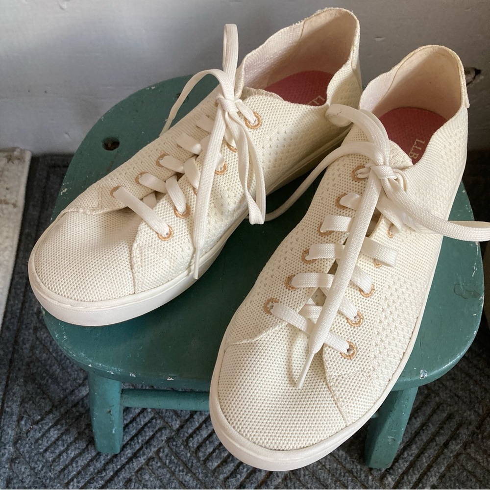 L.L. Bean Knit Sneakers Ivory Excellent No Use 8.5 - Picture 4 of 7